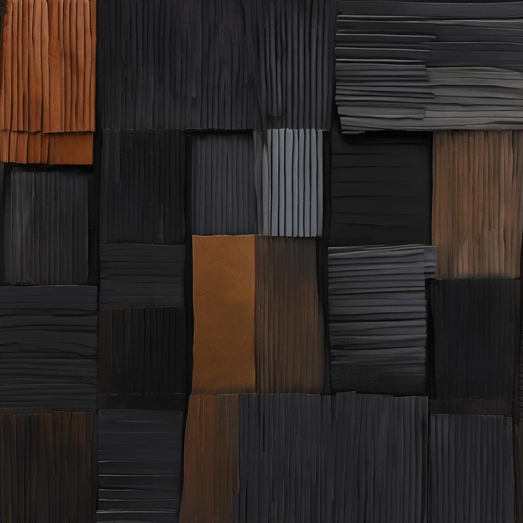 Λεπτομέρεια από έργο τέχνης που παρουσιάζει ποικιλία υφασμάτων και υφών, ενδεικτικό της εξέλιξης της τέχνης από τις απαρχές μέχρι τη νεωτερικότητα.